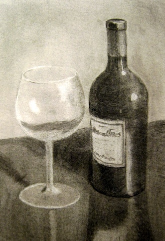 wine glass and bottle of wine